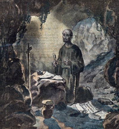 Nawrócenie świętego Ignacego z Loyoli (1491-1556) w 1521 roku (religijne nawrócenie św. Ignacego z Loyoli autorstwa Unknown Artist