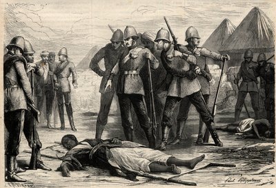 Cesarz (negus) Etiopii Theodoros II (Tewodros) zmarł 13 kwietnia 1868 r. po zdobyciu Magdali przez Anglików, dokąd negus się wycofał. Grawer w „”L
