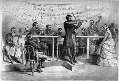 Cyganie, orkiestra węgierskich muzyków na Wystawie Światowej w 1867 roku. autorstwa Unknown artist