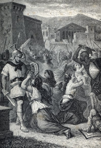 Interwencja Sabinek. Grawerowanie 1884 autorstwa Unknown artist