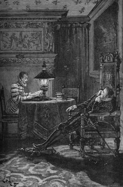 Odczytanie króla Francji Henryka III (1551-1589). Rycina XIX wieku. W „Histoire de France” Julesa Micheleta autorstwa Unknown artist