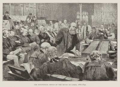 Ława ministerialna Izby Lordów autorstwa Unknown Artist