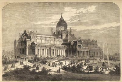 Pałac Przemysłu w Amsterdamie w 1864 r. (zniszczony przez pożar w 1929 r.) - Holandia, Amsterdam. Pałac Przemysłu autorstwa Unknown artist