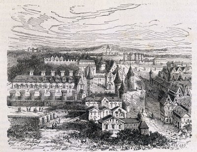 Palais des Tournelles, naprzeciwko hotelu Saint Paul - rycina, koniec XIX wieku autorstwa Unknown artist