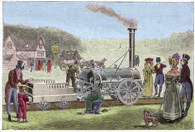 Lokomotywa Stephensona „Rakieta” (1830) autorstwa Unknown artist