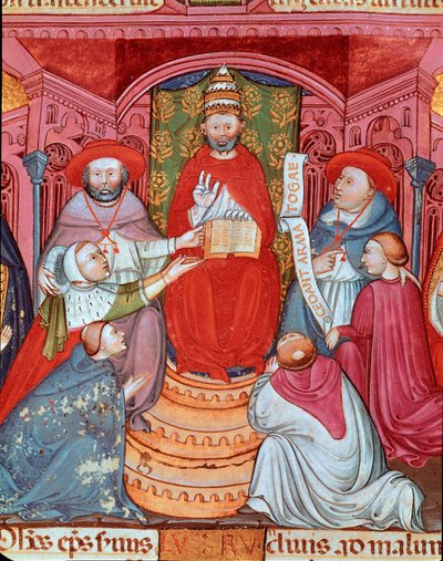 Antypapież Klemens VII (Robert de Geneve) (1342-1394) ogłaszający swoje prawa” autorstwa Unknown artist