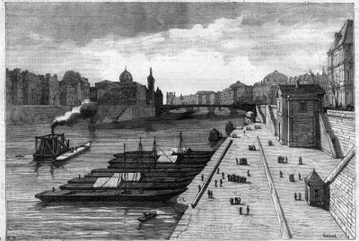 Jabłkowy spacer na nabrzeżu ratusza w Paryżu w 1883 r. autorstwa Unknown artist