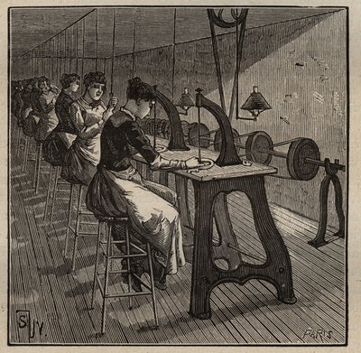 Sztuka lapidarium: fasetowanie i polerowanie diamentu. Grawer z 1885 roku w „Les arts et metiers illustres” Adolphe BITARD. autorstwa Unknown artist