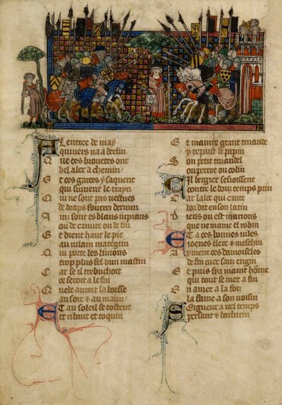 Bitwa pod Annezin z „Le Roman de la Rose” autorstwa Unknown artist