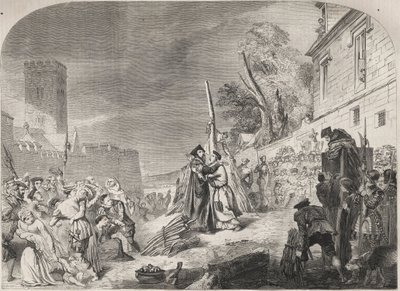 Spalenie biskupów Nicholasa Ridleya i Hugh Latimera na stosie w pobliżu bram Balliol College w Oksfordzie w Anglii autorstwa Unknown artist