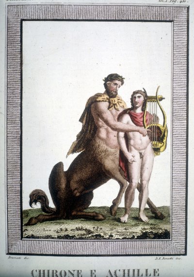 Centaur Chiron i Achilles - w słowniku mitologicznym autorstwa Unknown artist