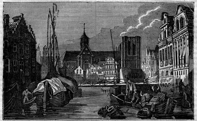 Miasto Gandawa w Belgii w XIX wieku. autorstwa Unknown artist