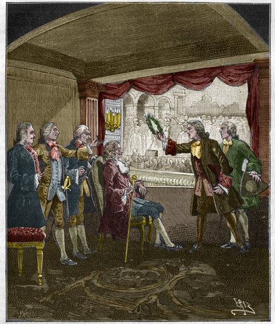 Koronacja Woltera (Francois-Marie Arouet autorstwa Unknown artist
