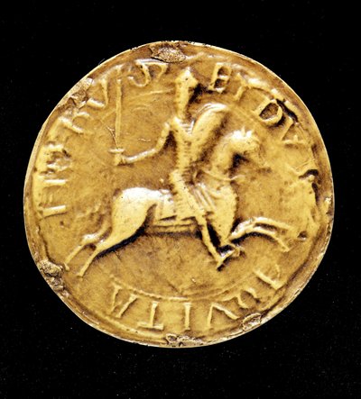 Kontrapieczęć Ludwika VII (1120 - 1180) z Francji, przedstawiająca go na koniu. autorstwa Unknown artist