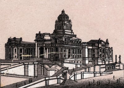 Sąd w Brukseli w Belgii w „Świat ilustruje 168 poglądów”” Niedatowany (koniec XIX wieku) autorstwa Unknown artist