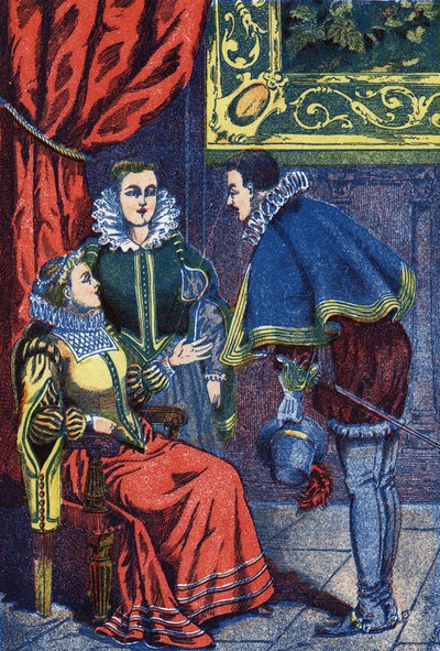 Taniec. Anonimowa ilustracja do „”Kopciuszek””, opowieść Charlesa Perraulta (1628-1703), francuskiego pisarza. Zdjęcia Marcel Vagne, Jarville Nancy, bez daty (koniec XIX wieku). autorstwa Unknown artist