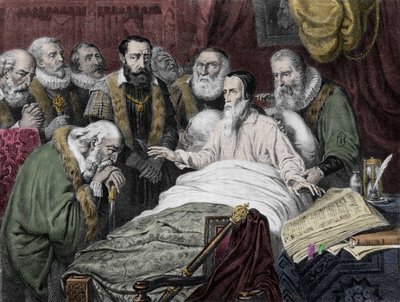 Śmierć Jana Kalwina (1509-1564). autorstwa Unknown artist