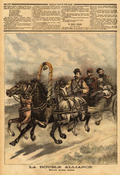 Podwójny sojusz Rosji Aleksandra III (1815-1894) z Francją. Grawerowanie w „Le petit journal”” 16.10.1893. Kolekcja Selvy. autorstwa Unknown artist