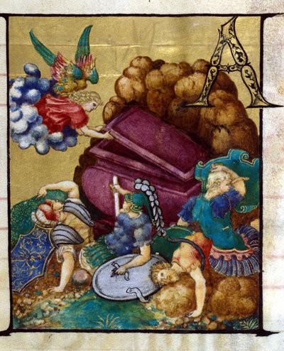 Pusty grób. Miniatura w XV-wiecznym chórze, kościół Najświętszej Marii Panny w koronie z Lodi. autorstwa Unknown artist