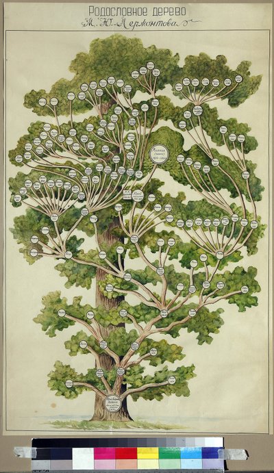 Drzewo genealogiczne Michaiła Lermontowa (1814-1841) autorstwa Unknown Artist