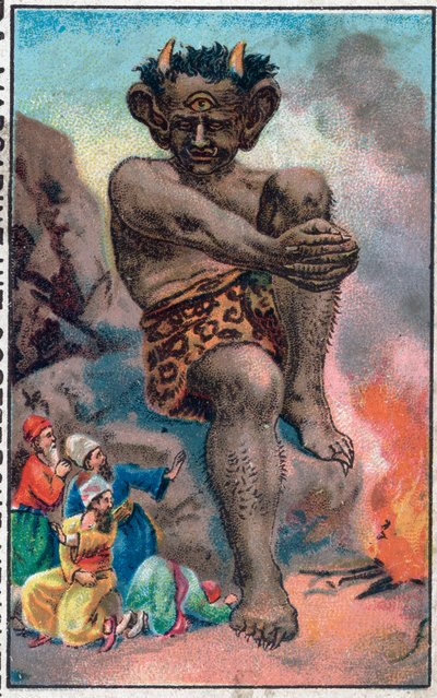Gigant. Cudowne przygody Sindbada (Sindbada) żeglarza. Popularna opowieść o 1001 nocach (tysiąc i jedna noc). Chromolitografia z końca XIX wieku. autorstwa Unknown artist