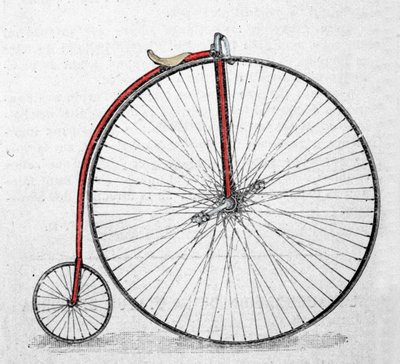 Wielki rower lub grand bi (grand-bi) został wynaleziony w latach 1865-1870. autorstwa Unknown artist