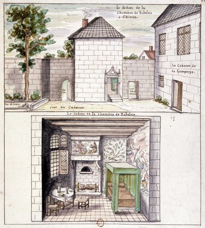 Dom Rabelais w Chinon - akwarela autorstwa Unknown artist