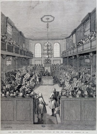 Wnętrze londyńskiej Izby Gmin w 1760 r autorstwa Unknown artist