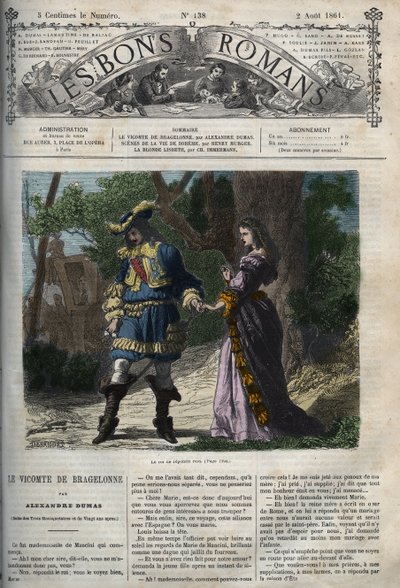 Ostatnia rozmowa Marii Mancini (1639-1715) z Ludwikiem XIV (1638-1715) przed jego wyjazdem z dworu do Brouage 22 czerwca 1659, wygnania zorganizowanego przez kardynała Mazarina w celu trzymania go z dala od króla. “Wicehrabia Bra autorstwa Unknown artist