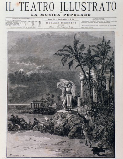 Ostatnia scena Poławiaczy pereł, akt I, opera Georgesa Bizeta autorstwa Unknown artist