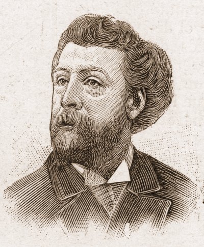 Członkowie Akademii Francuskiej w 1895 r.: portret Edouarda Paillerona (1834-1899), francuskiego poety i dramaturga. autorstwa Unknown artist