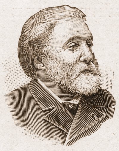 Członkowie Akademii Francuskiej w 1895 r.: portret Etienne Charlesa Henri, wicehrabiego de Bornier (1825-1901), francuskiego dramaturga i poety. autorstwa Unknown artist
