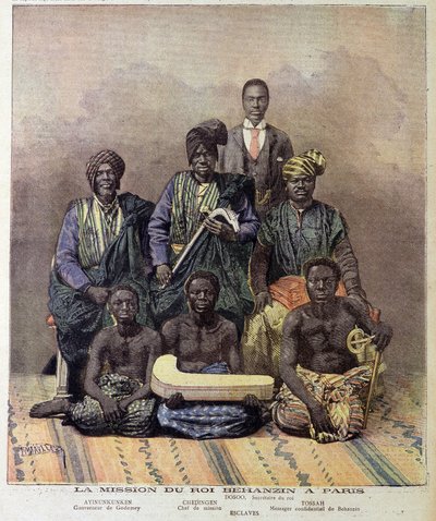 Misja króla Behanzina z Dahomeju (dzisiejszy Benin) w Paryżu - w „Le Petite Journal” z 2 grudnia autorstwa Unknown artist