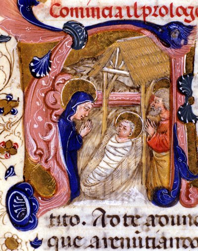 Narodzenie Chrystusa. Rękopis z XV wieku. autorstwa Unknown artist