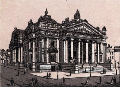 Nowa giełda papierów wartościowych w Brukseli w Belgii w „Świat ilustruje 168 poglądów”” Bez daty (koniec XIX wieku) autorstwa Unknown artist