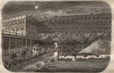 Działo południowe (działo słoneczne) w Palais Royal (Palais-Royal) w Paryżu. Grawer z 1857 roku w „Le Musee Des Sciences”” autorstwa Unknown artist