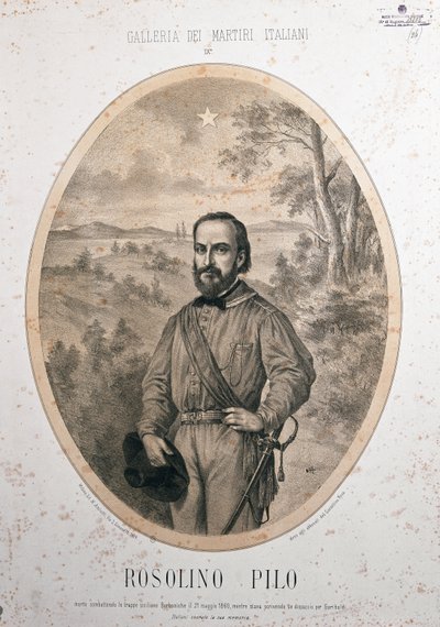 Patriota Rosolino Pilo (druk) autorstwa Unknown Artist