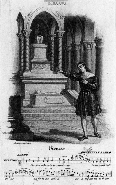 Piosenkarka Giuditta Pasta (1797-1865) w interpretacji Romea w „Julie i Romeo” Nicola Antonio Zingarelli (1752-1837) autorstwa Unknown artist