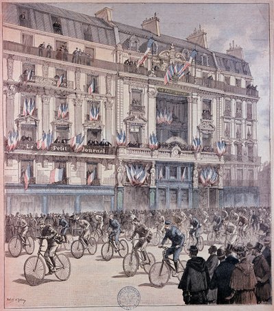 Start wyścigu Paryż-Brześć - w „”Dzienniku Petity”” z dnia 12.09.1891 r. autorstwa Unknown artist