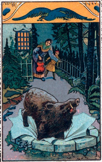 Straszny dzik. Chińska opowieść. Chromolitografia z końca XIX wieku. autorstwa Unknown artist