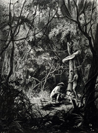 Grób odkrywcy Henri Mouhot w Indochinach. autorstwa Unknown artist