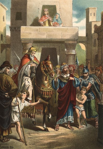 Triumf Mardochee (lub Mordechai lub Mordecai), postać biblijna (Życie-V wiek pne).w „”El Culto de la Hermosura””Juana Justo Huguet, redaktorzy Molinas Hermanos autorstwa Unknown artist