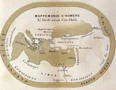 Mapa świata Homera. IX wiek p.n.e. autorstwa Unknown artist