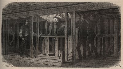 Sztuczki teatralne - połykanie - rycina 1875 autorstwa Unknown artist