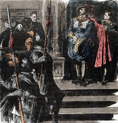 Wojna trzydziestoletnia: Książę Friedlandu wycofuje się z wojska - Wojna trzydziestoletnia (1618-1648): Albrecht (Albert) von Wallenstein (Waldstein) (1583-1634) wycofuje się z urzędu na czele armii, 24 stycznia autorstwa Unknown artist