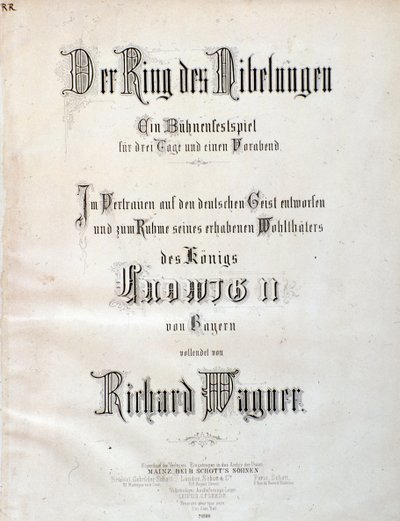 Strona tytułowa partytury Der Ring des Nibelungen Wagnera autorstwa Unknown artist
