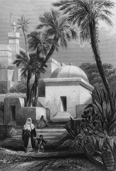 Groby mauretańskich mieszkańców na cmentarzu Algieru w Bab-el-Oued autorstwa Unknown artist