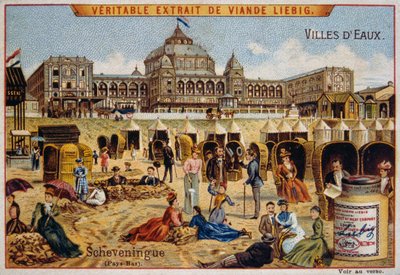 Turyści na plaży w Scheveningen, Holandia autorstwa Unknown artist