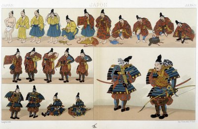 Tradycyjna japońska odzież samurajska - w „” Historycznym stroju” autorstwa Racinet autorstwa Unknown artist