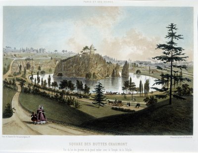 Przemiany Paryża w okresie II Cesarstwa, Haussmann Paryż. Ogród Buttes Chaumont autorstwa Unknown artist